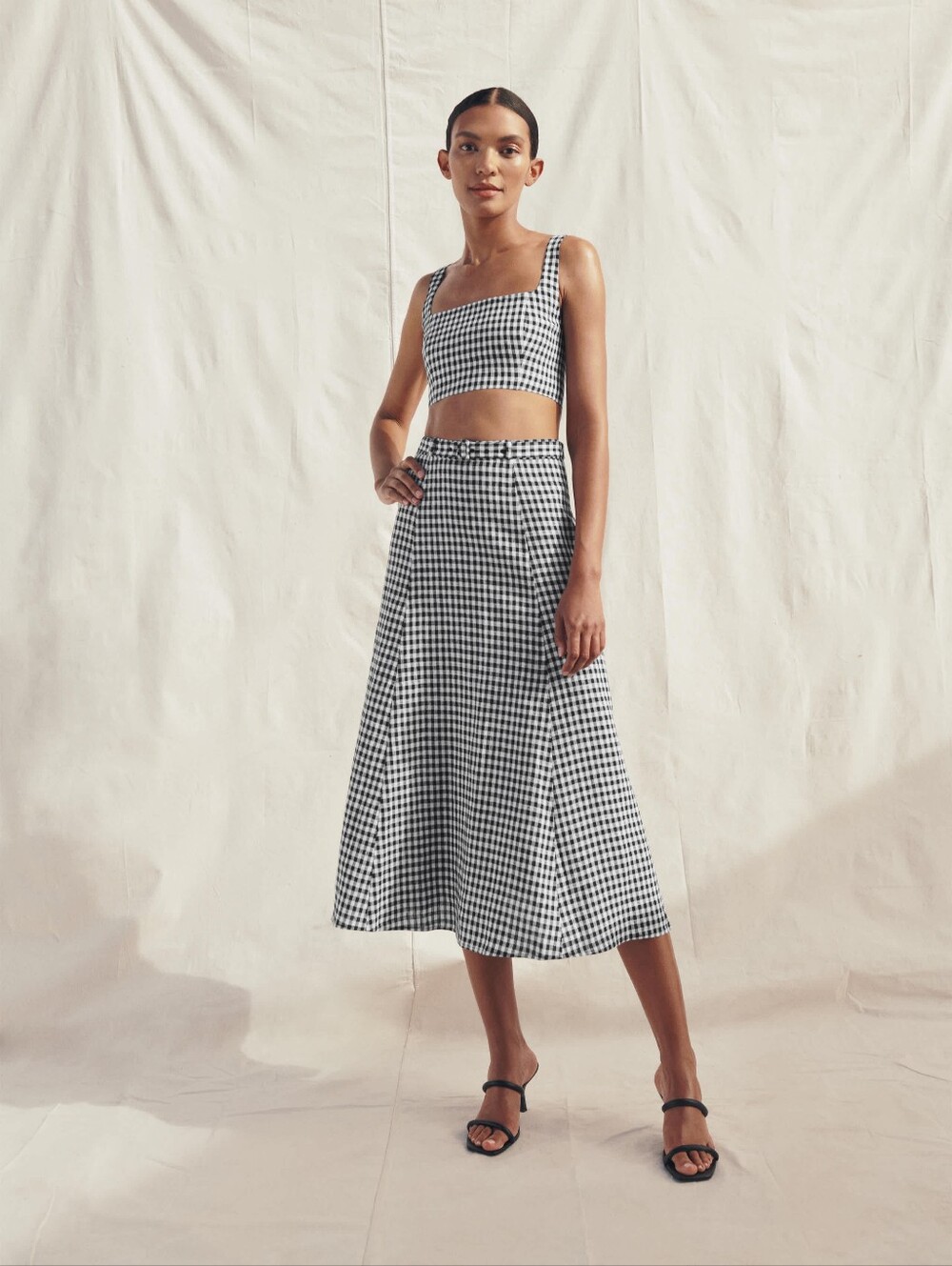Reformation Cole Linen Two Piece Skirt Set Size 12